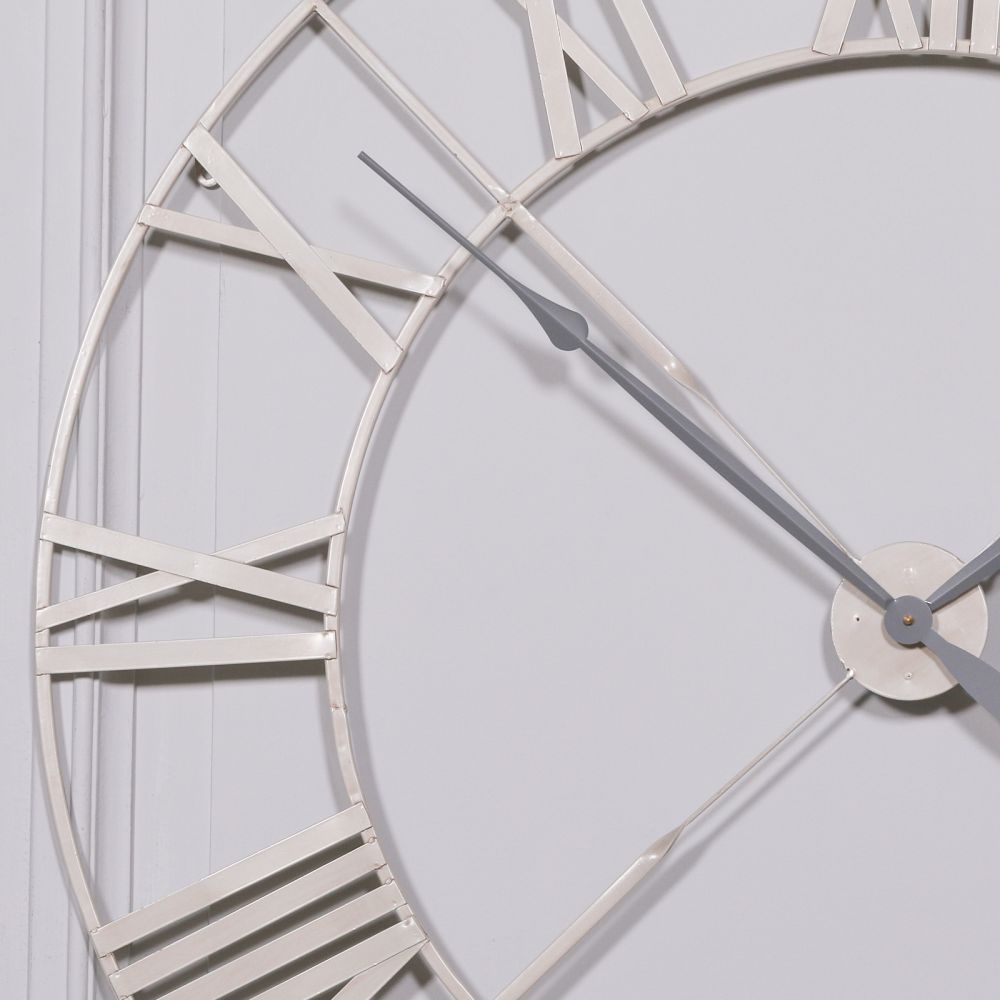 Product photograph of Vintage Distressed Metal Twist Frame Wall Clock - 110cm X 110cm from Choice Furniture Superstore.
